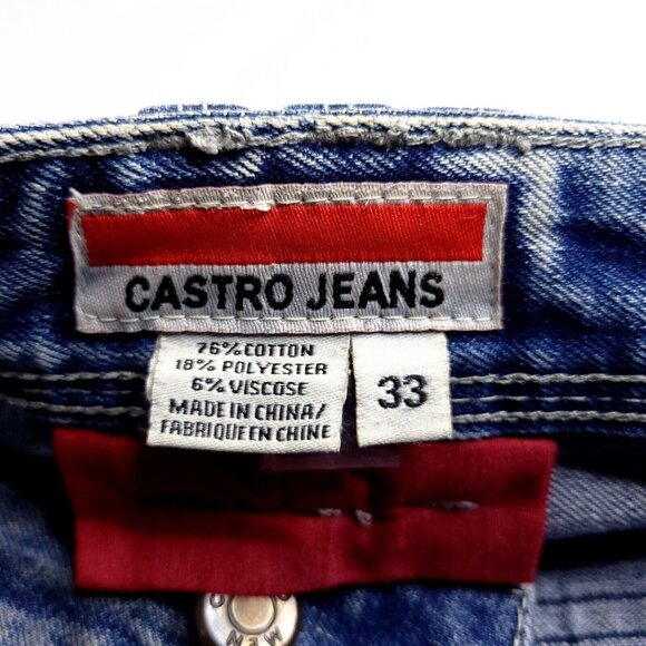 Castro Jeans Mens Jonathan Straight Fit 33 Light Wash Denim Stretch - Picture 7 of 7